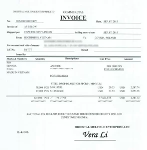 Commercial Invoice