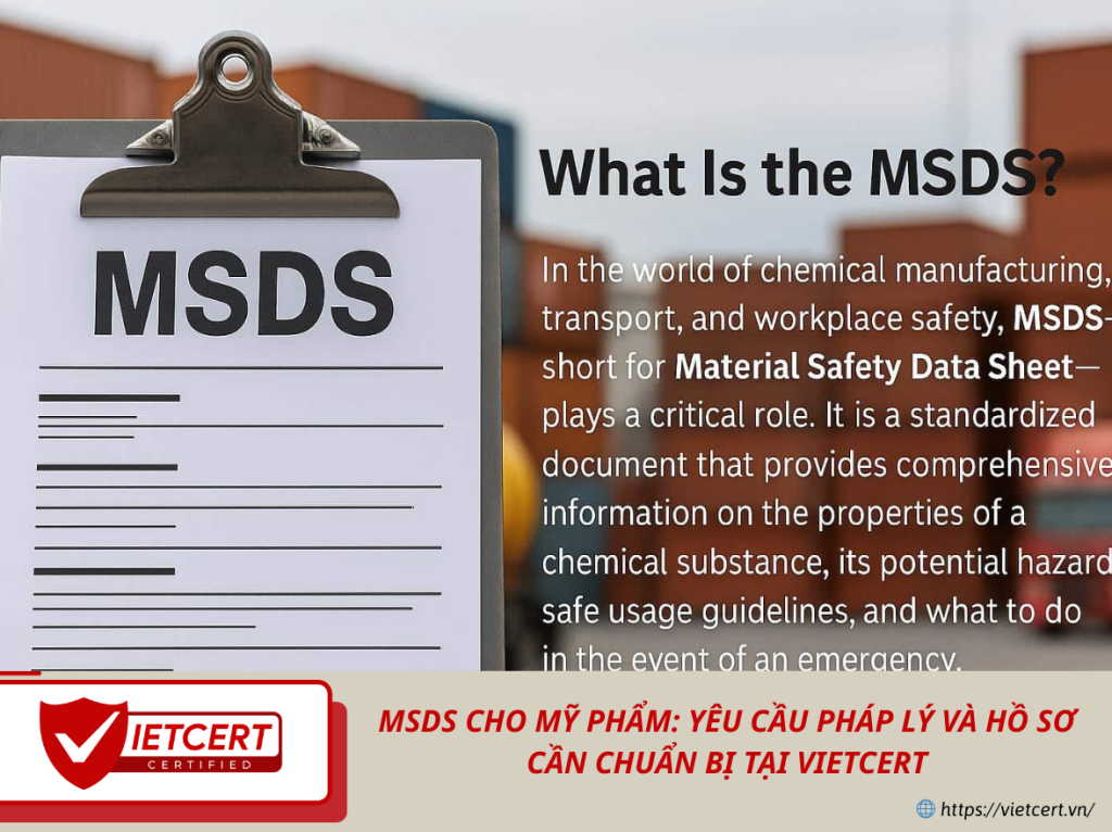 MSDS Cho Mỹ Phẩm: Yêu Cầu Pháp Lý Và Hồ Sơ Cần Chuẩn Bị Tại Vietcert