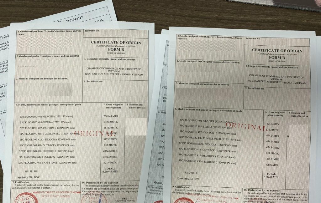 Dịch vụ làm C/O Form B tại Vietcert